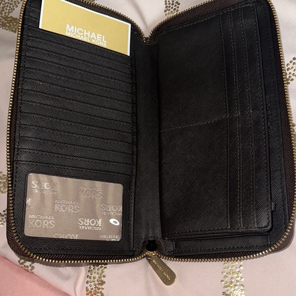 Michael Kors Brown and Gold Logo Wallet - Picture 2 of 6